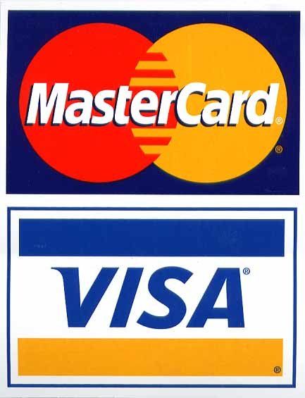 Accepted credit cards including AMEX, Mastercard, VISA, and other payment methods